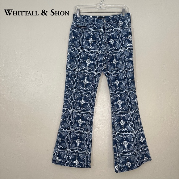 Whittall & Shon Bandana Bellbottom Jeans 30" waist 32" inseam Gently worn